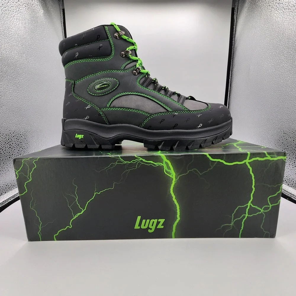 Lugz x Psychworld Ridgeline Chukka Boots Men 12 Black & Green Lace Up NEW in Box